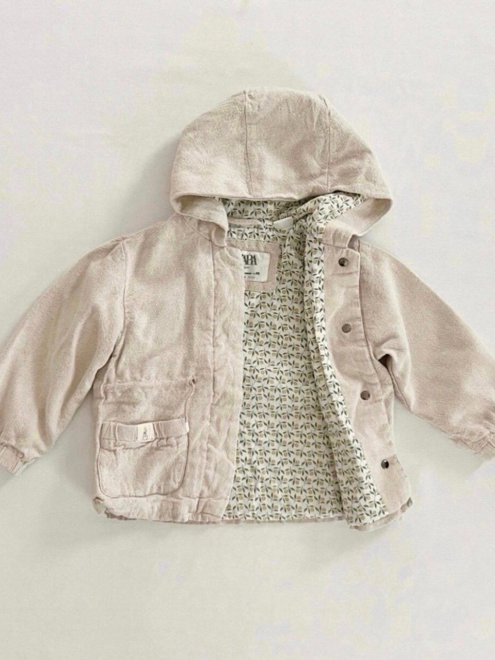 Kids Hooded Jacket in Light Beige